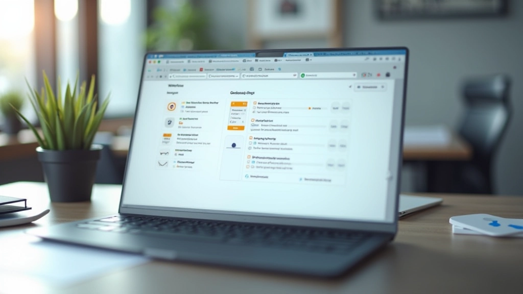 Laptop screen displaying onboarding workflow and employee self-service interface